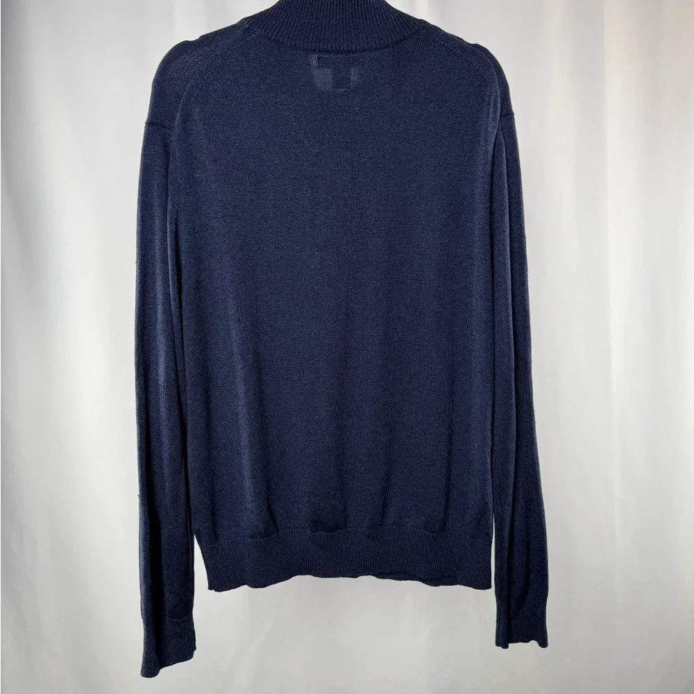 Banana Republic Silk Cashmere‎ Quarter Zip Sweater in Blue Size Large